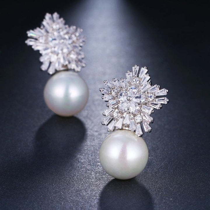Opal Moonstone Pendant Earrings
