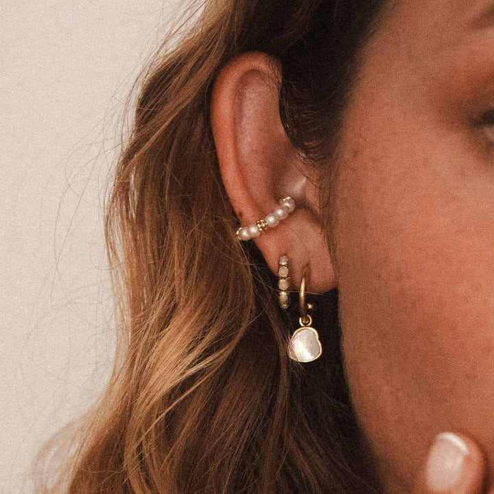 Classic Pearl Bangle Earrings