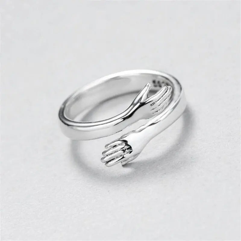 Gold flexible embrace ring
