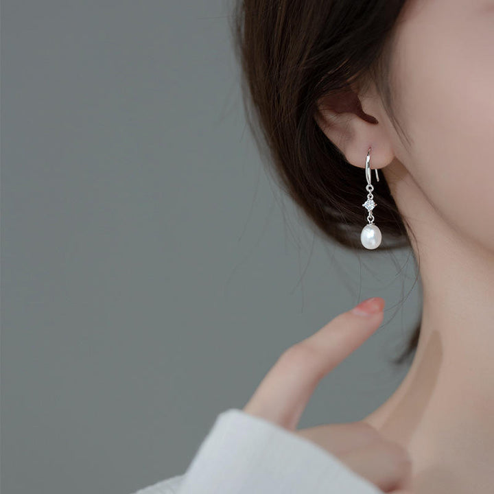 Classical Pearl Diamond Stud Earrings