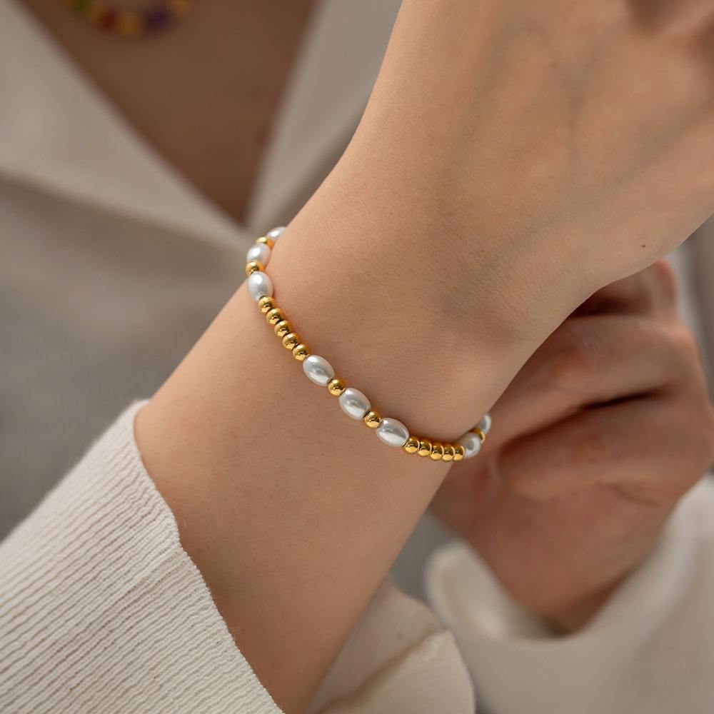 Abstract Gemstone Bead Bracelet