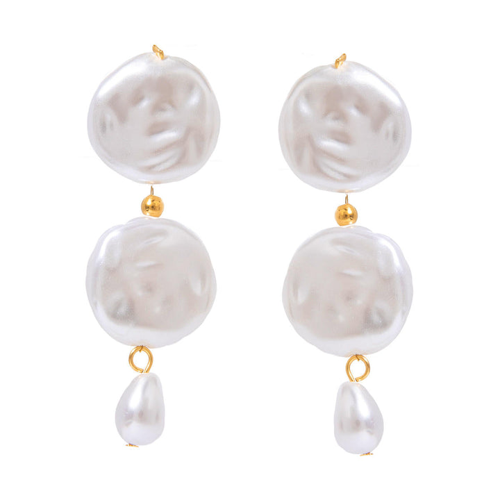 Modern Triangular Pearl Drop Earrings