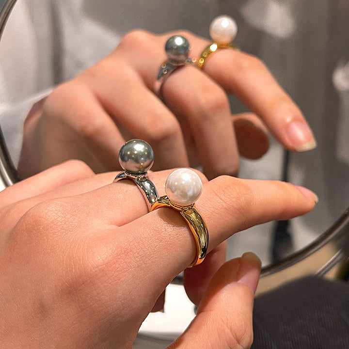 Classic Pearl Angular Band