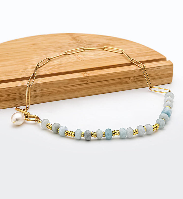 Gemstone Bead Link Necklace