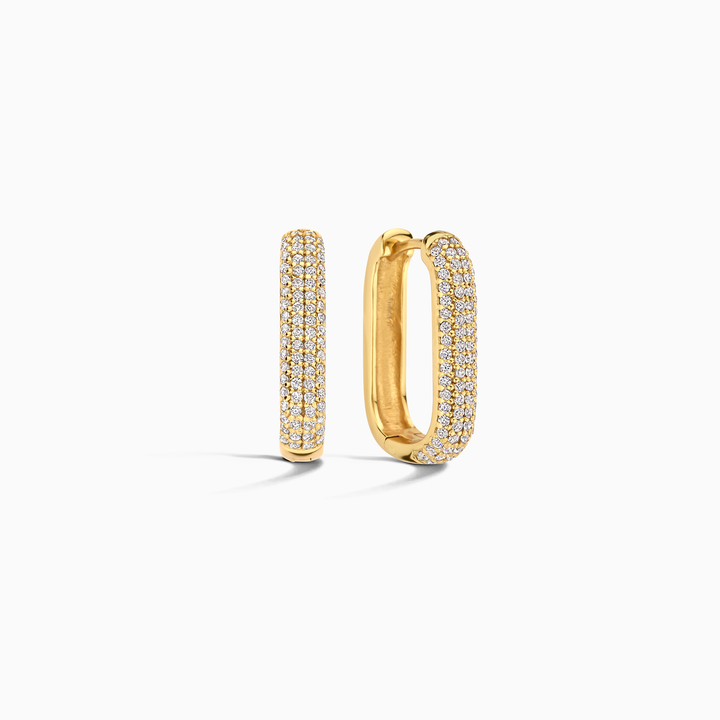 Radiant Stone Hoops | Gold