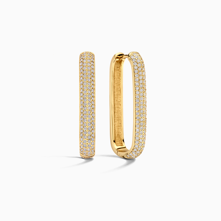 Statement Gemstone Hoops | Rose Gold