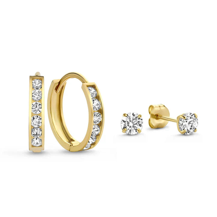 Elara Gemstone Drop Earrings Set | Rose Gold