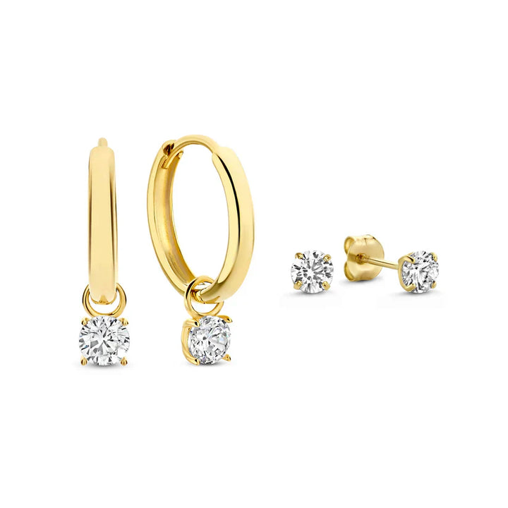 Éclat de Nuit Stone Earrings Set | Gold