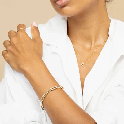 Heartfelt message initial necklace | Rose Gold