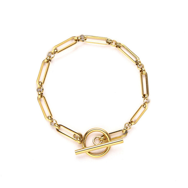 Chain Link T-Bar Bracelet | Rose Gold