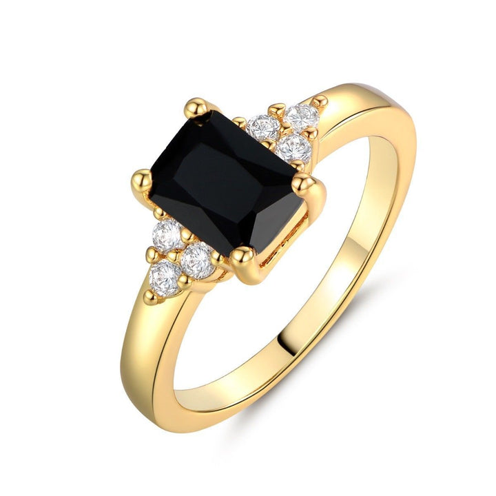 Emerald Cut Onyx Ring | Rose Gold