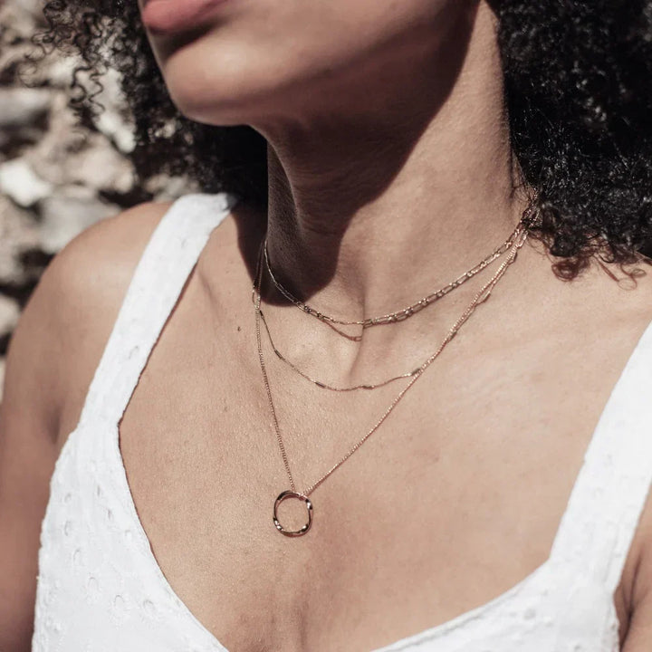 Radiant Orb Triple Strand Necklace | Gold