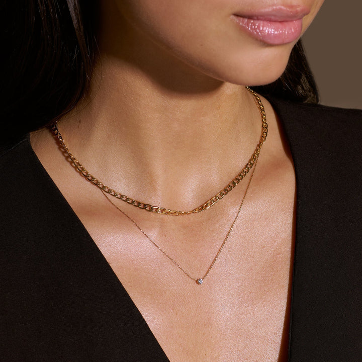 Smooth Link Curb Chain Necklace | Rose Gold