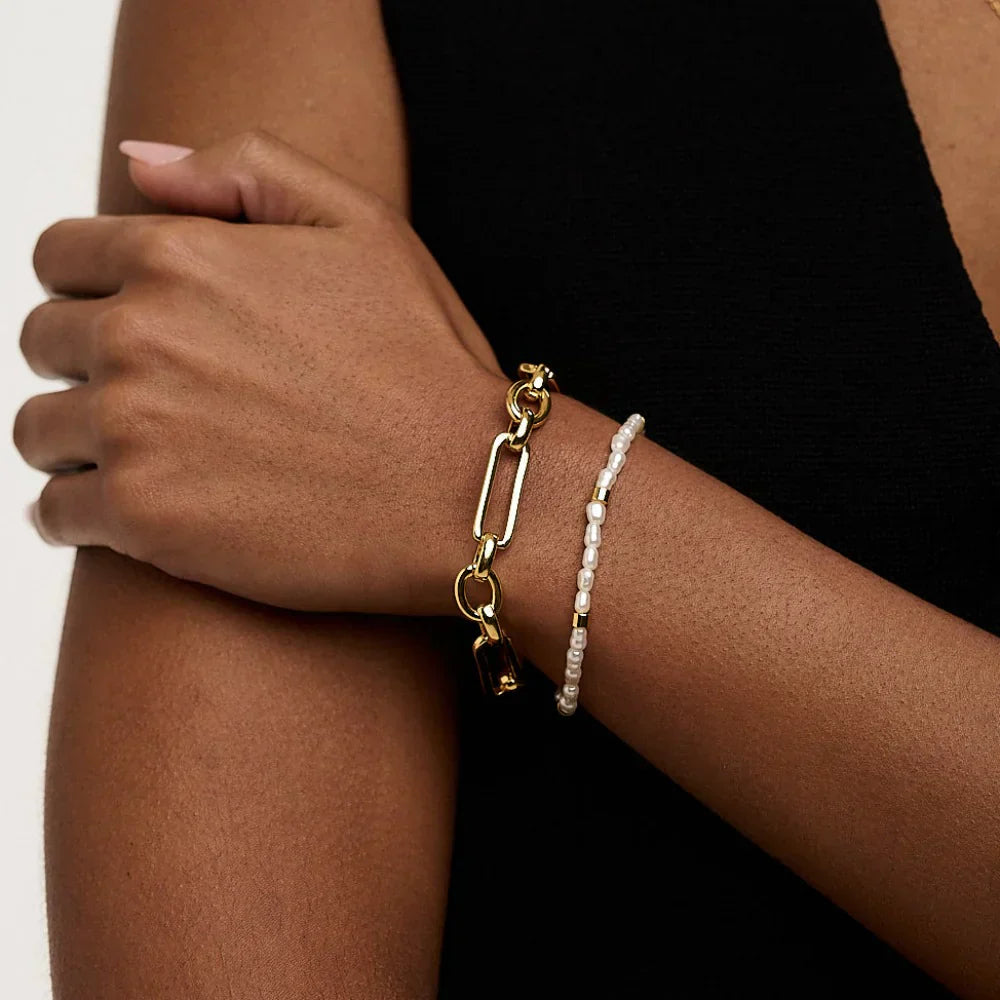 Chain Link T-Bar Bracelet | Rose Gold
