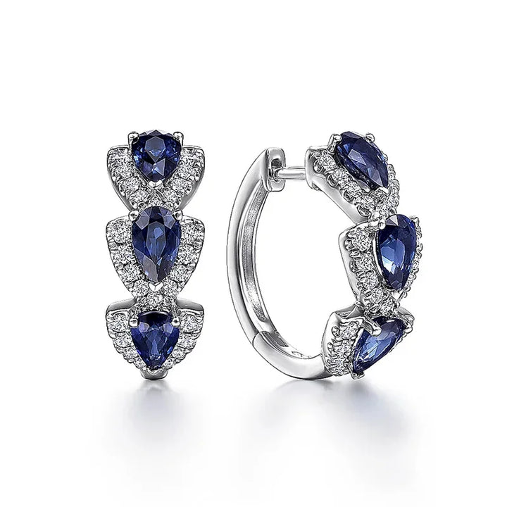 Majestic Emerald Shield Earrings | Platinum
