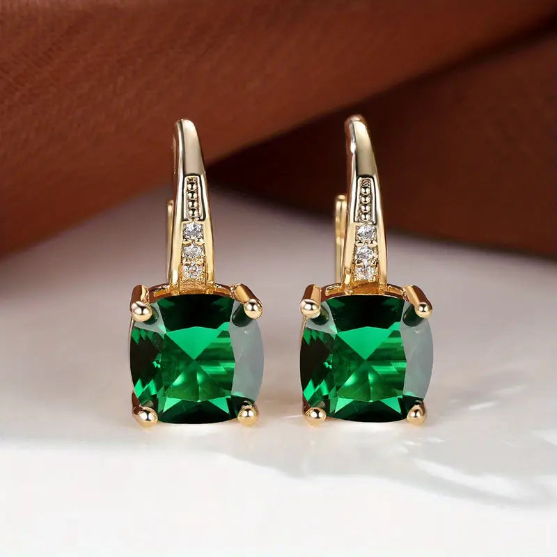Enchanted Gemstone Hoop Earrings | Rose Gold