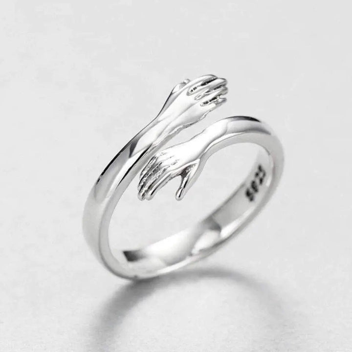 Gold flexible embrace ring