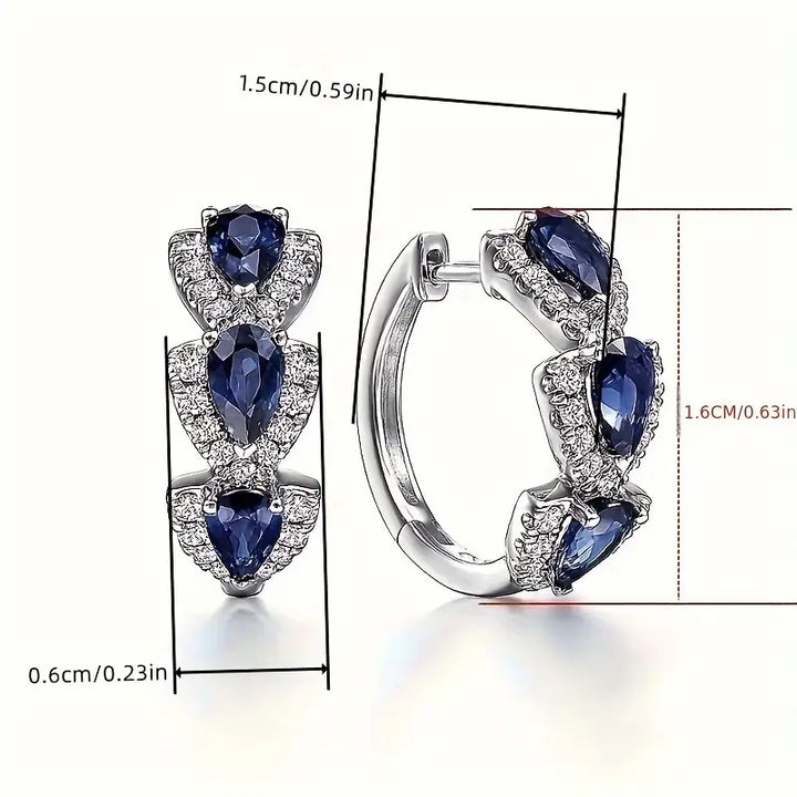 Majestic Emerald Shield Earrings | Platinum
