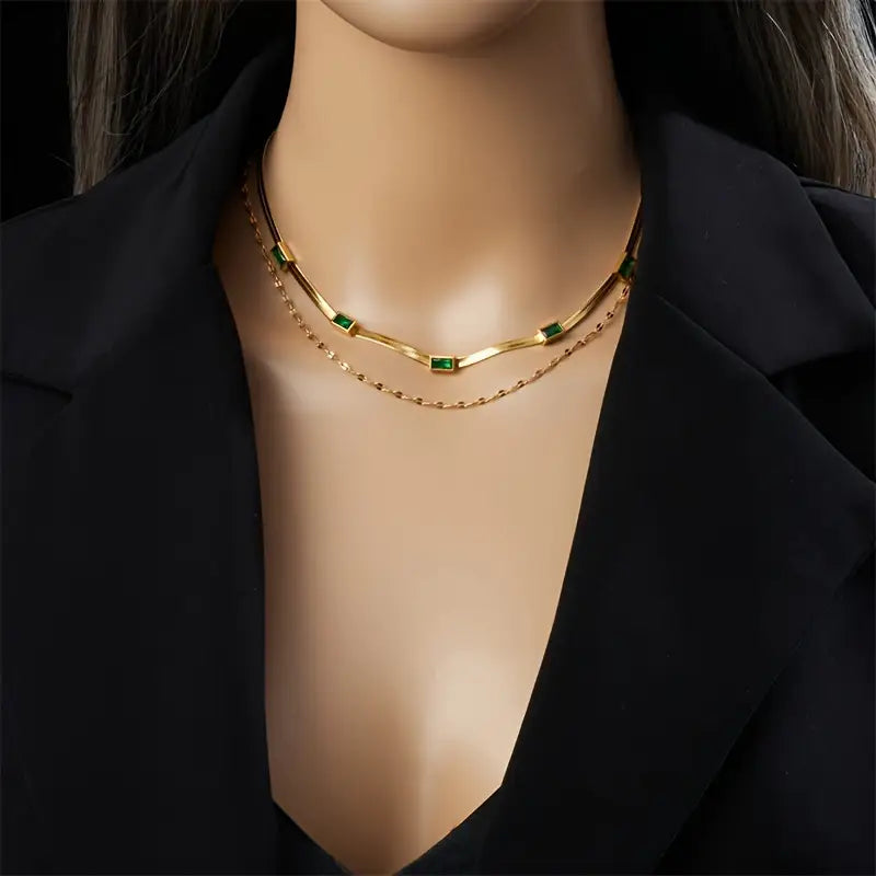 Elegance Duo Layer Vintage Necklace | Gold