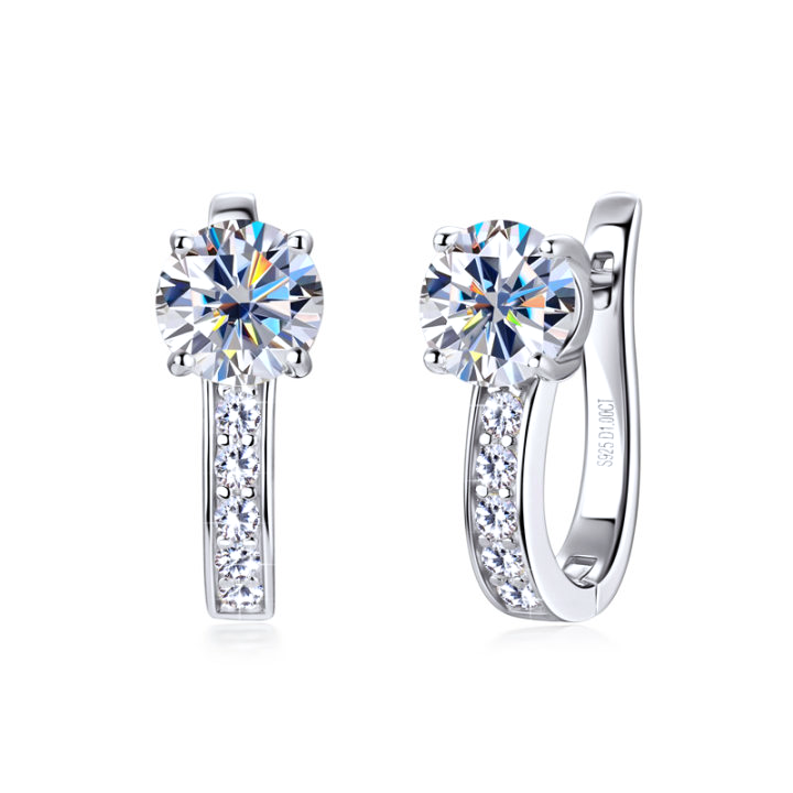 Radiant Moissanite Hoop Earrings | Rose Gold