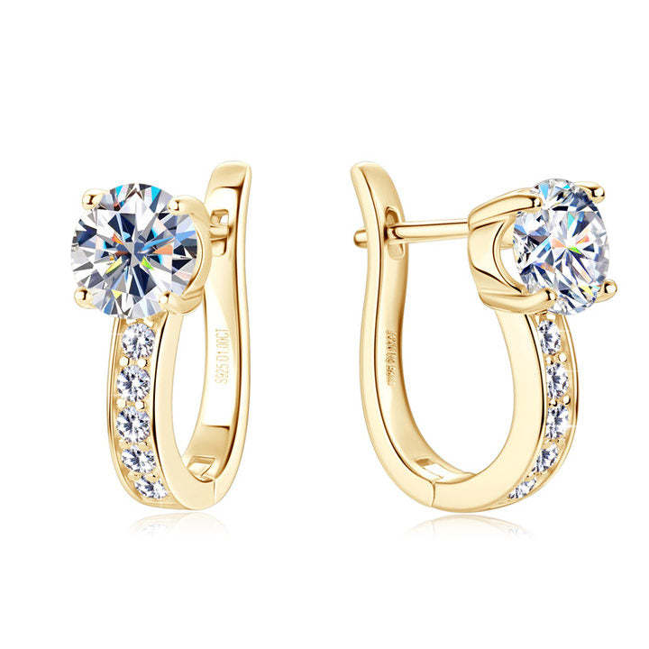 Radiant Moissanite Hoop Earrings | Rose Gold