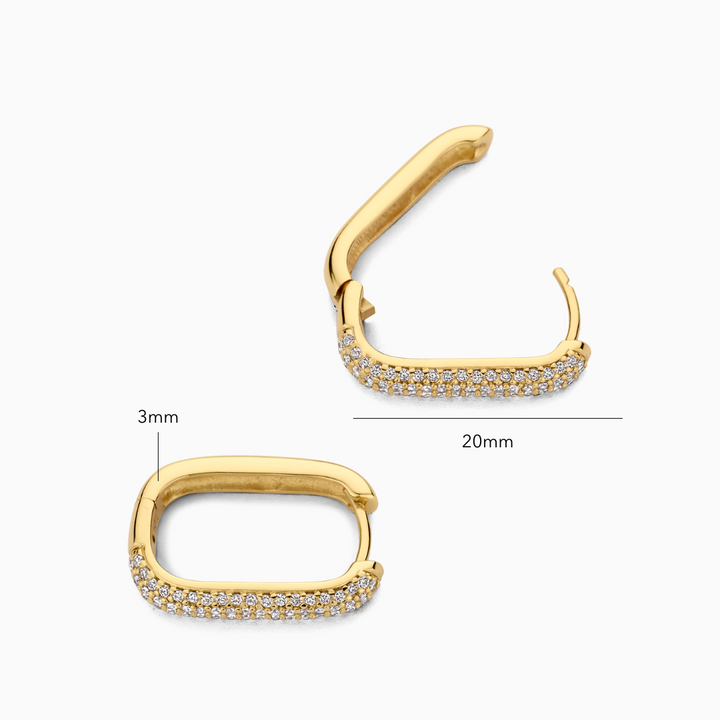 Radiant Stone Hoops | Gold